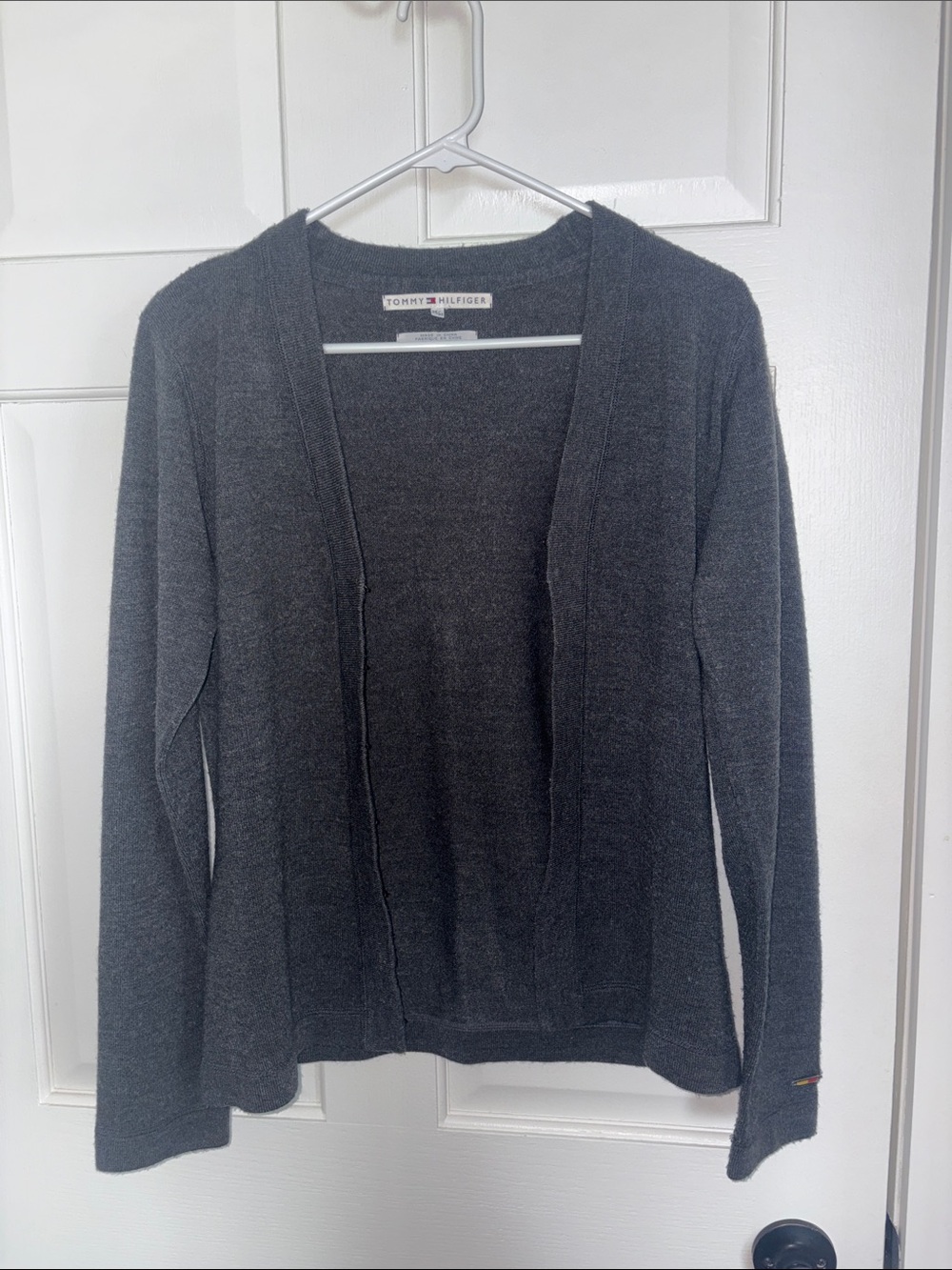 Tommy Hilfiger Dark Charcoal Open-Front Knit Cardigan